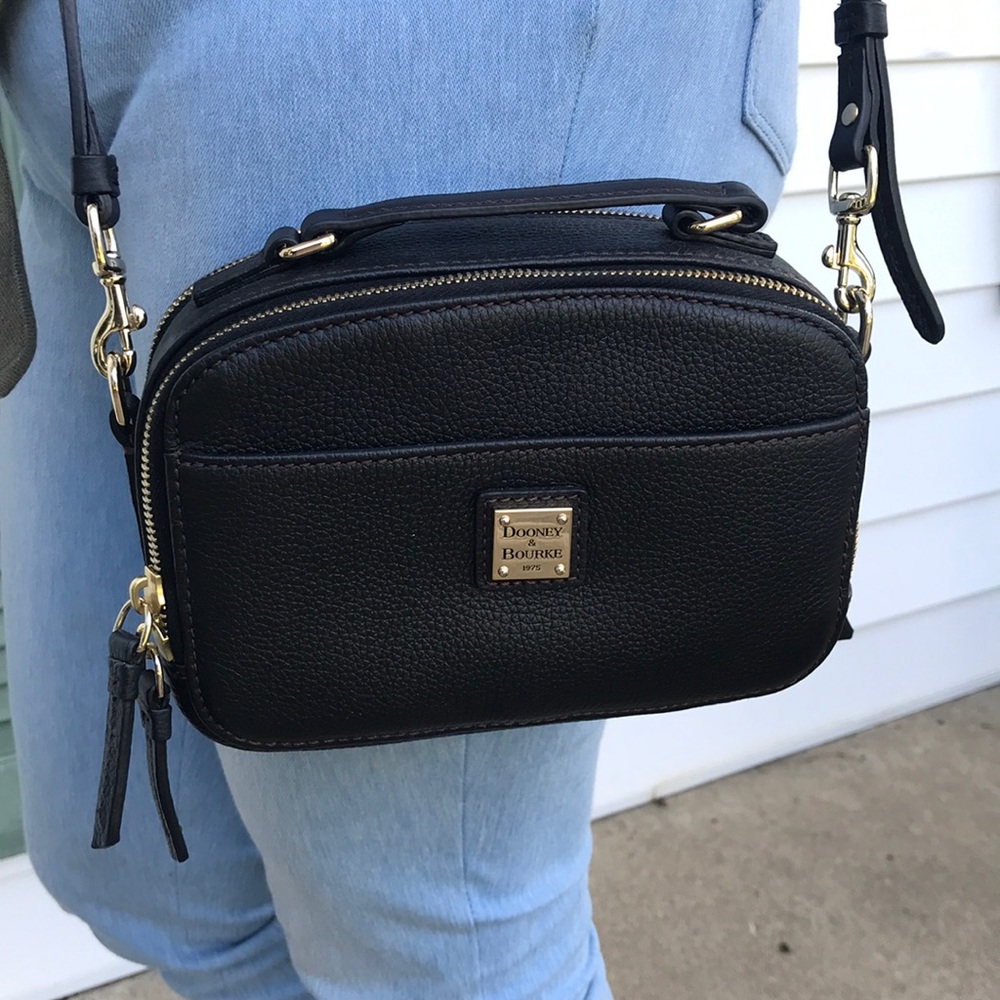 Black leather mini Dooney & Bourke crossbody.